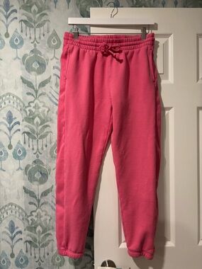 TNA Womens COZY Boyfriend Pink Fleece Joggers